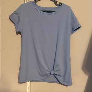 All in Motion Light Blue Knot Front Tee